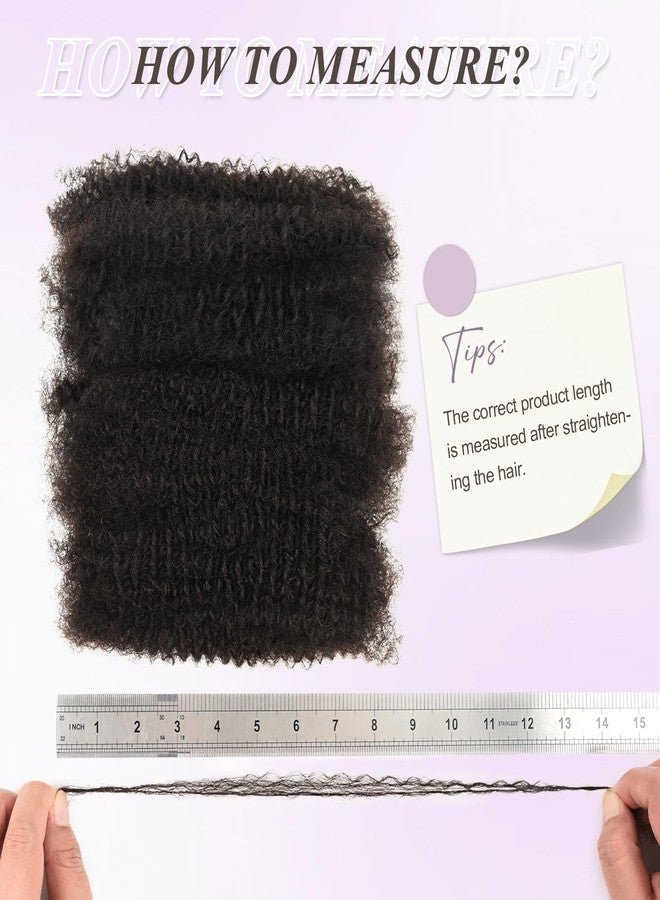 Lovenea Afro Kinkys Bulk Human Hair Kinky-Curly 100% Real Human Hair for Twist, Braiding, Dreadlocks & Sister Locs, Natural Soft Pre Fluffed, Can Be Dyed Bleached (#1B Natural Black, 14 Inch) - Image 4
